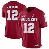 Oklahoma Sooners 12 Will Johnson Red College Football Jersey Dzhi,baseball caps,new era cap wholesale,wholesale hats